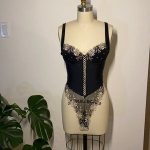 Floral bodysuit corset